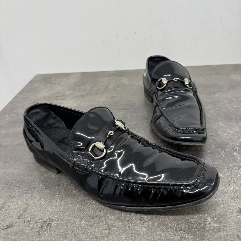 Men's Patent Horsebit Loafers Black Size UK 9 / EU 43