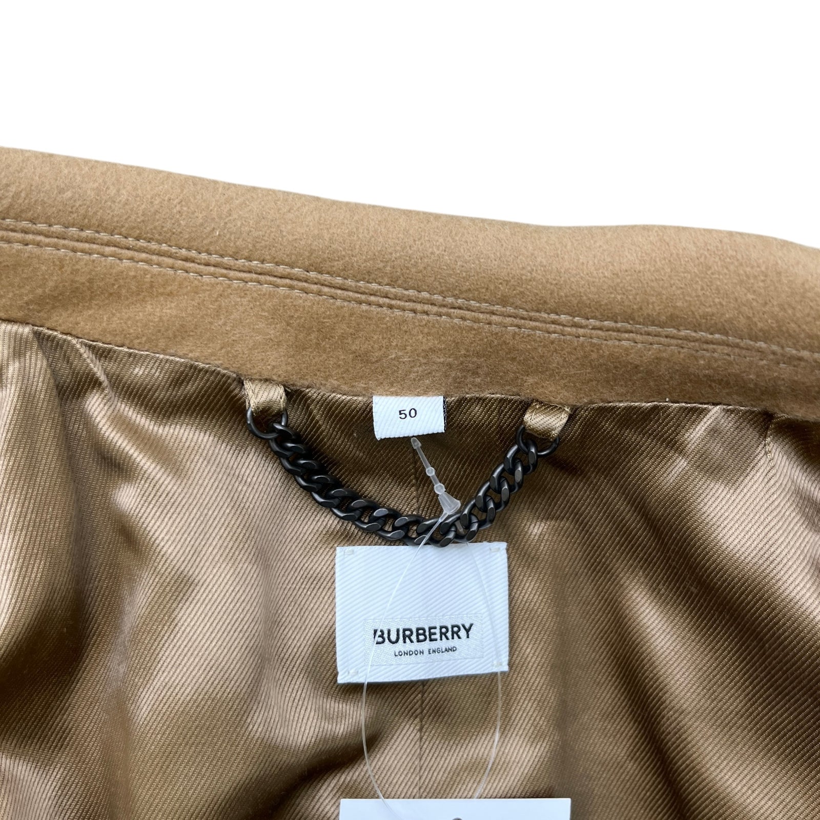 Men's Classic Check Collar Trench Jacket Beige Size IT 50 / L - Photo 7