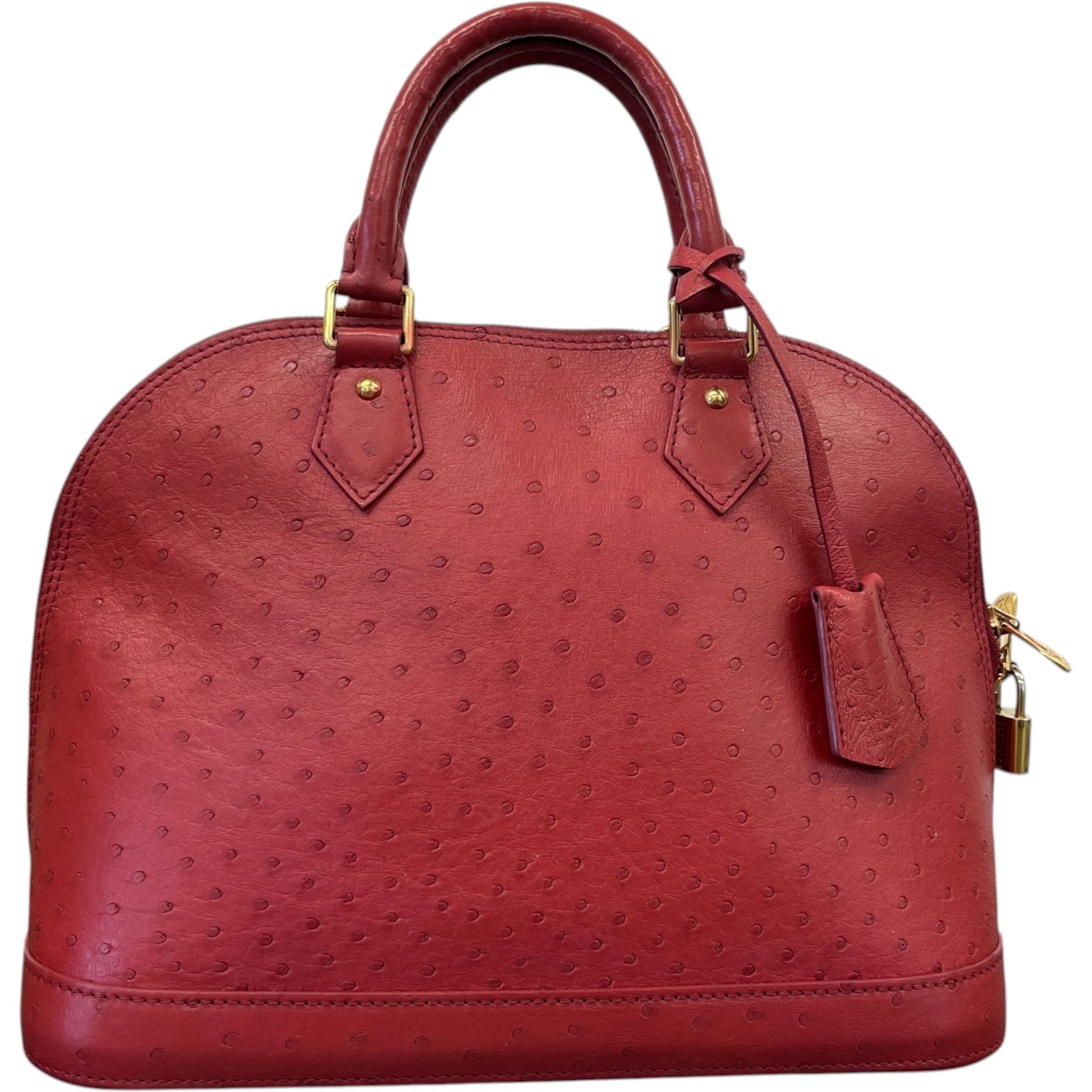 Women's Ostrich Alma Pm Bag Red - Photo 1