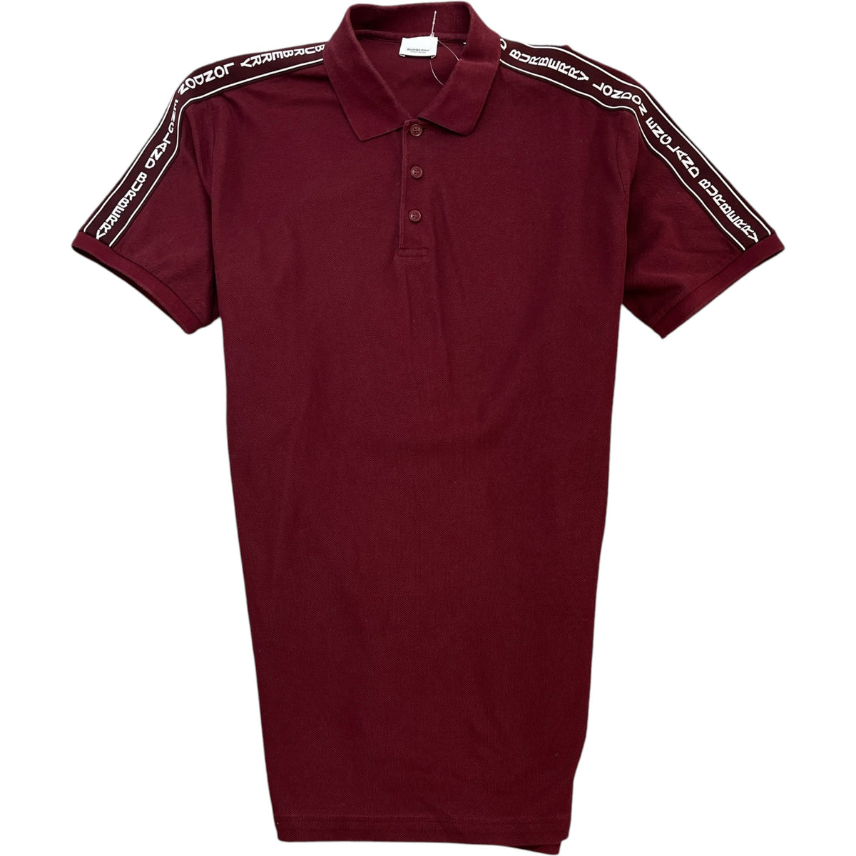 Men's Logo Tape Polo Shirt Burgundy Size M - Photo 1