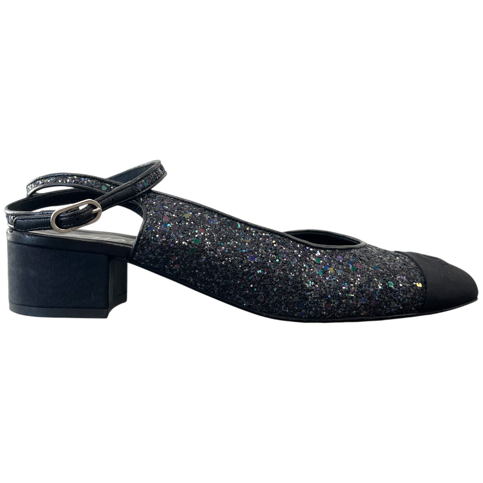 Women's Slingback Glitter Mules Black Size EU 40 / UK 7 - Photo 1
