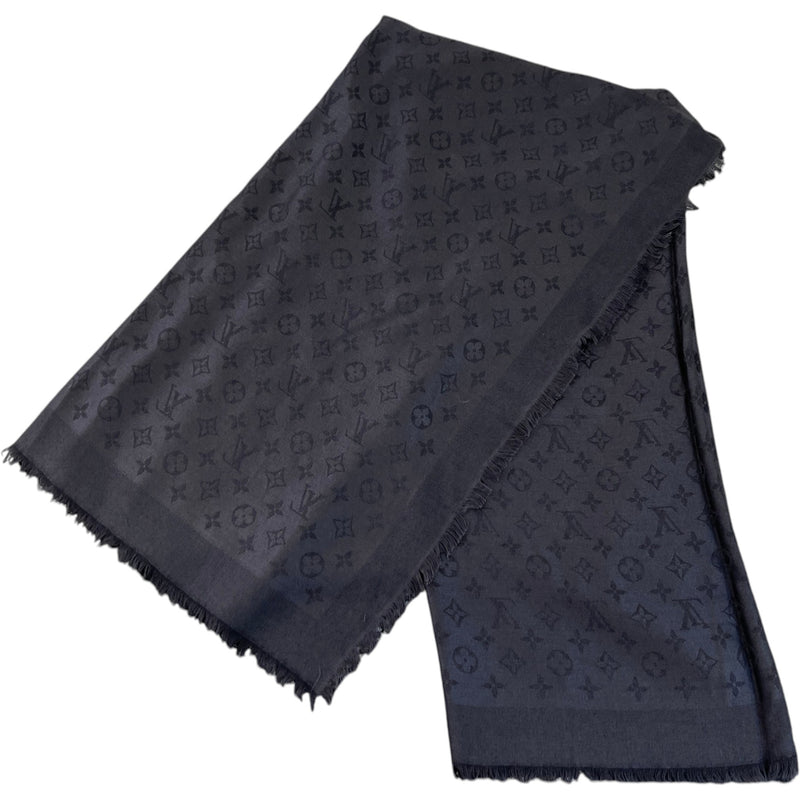 Women's Monogram Shawl Grey