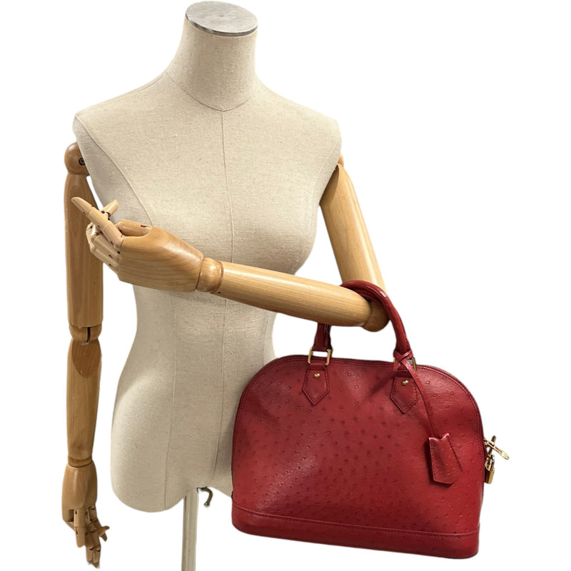 Women's Ostrich Alma Pm Bag Red