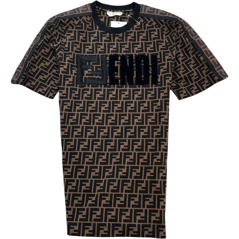 Men's FF Monogram T-Shirt Brown Size XS