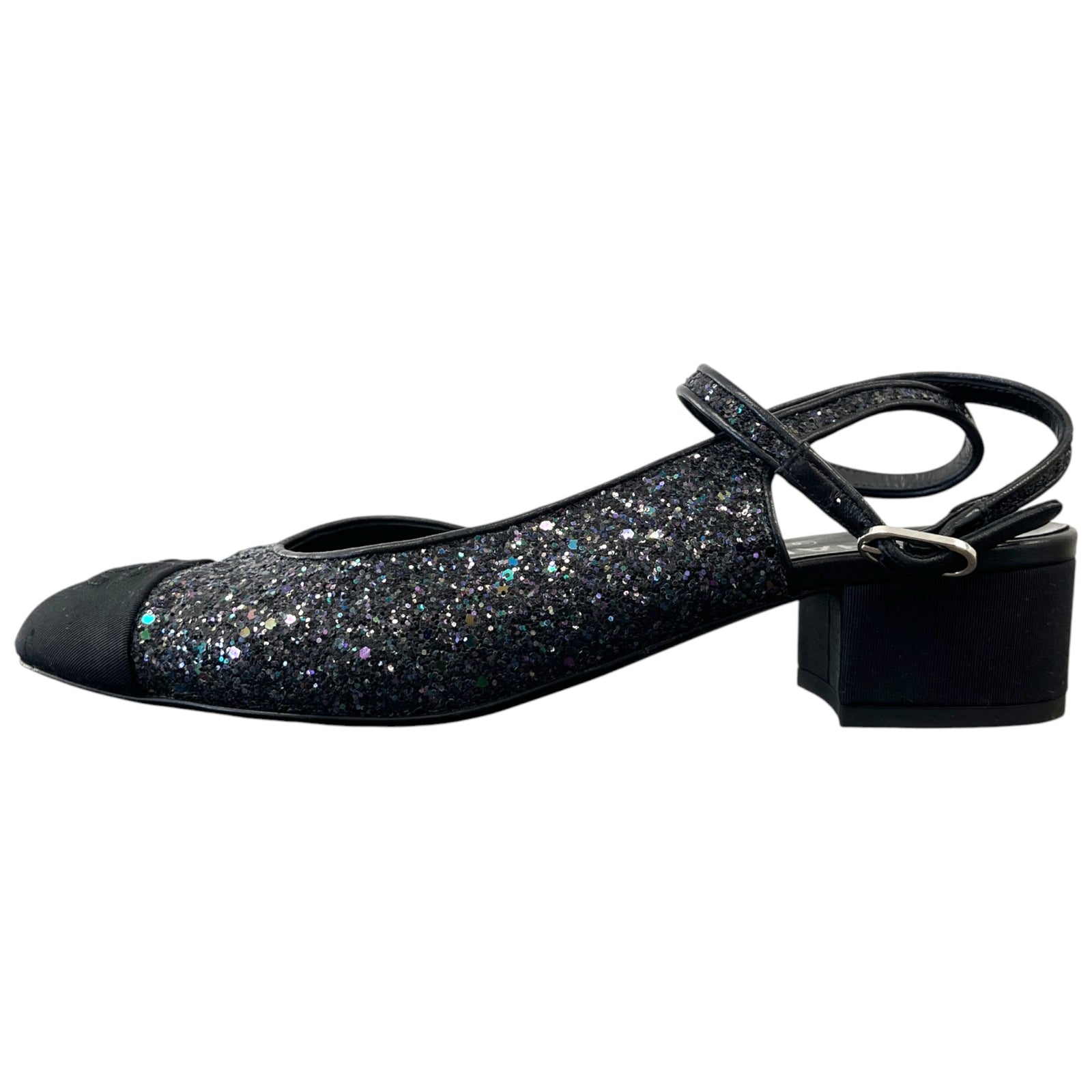Women's Slingback Glitter Mules Black Size EU 40 / UK 7 - Photo 4