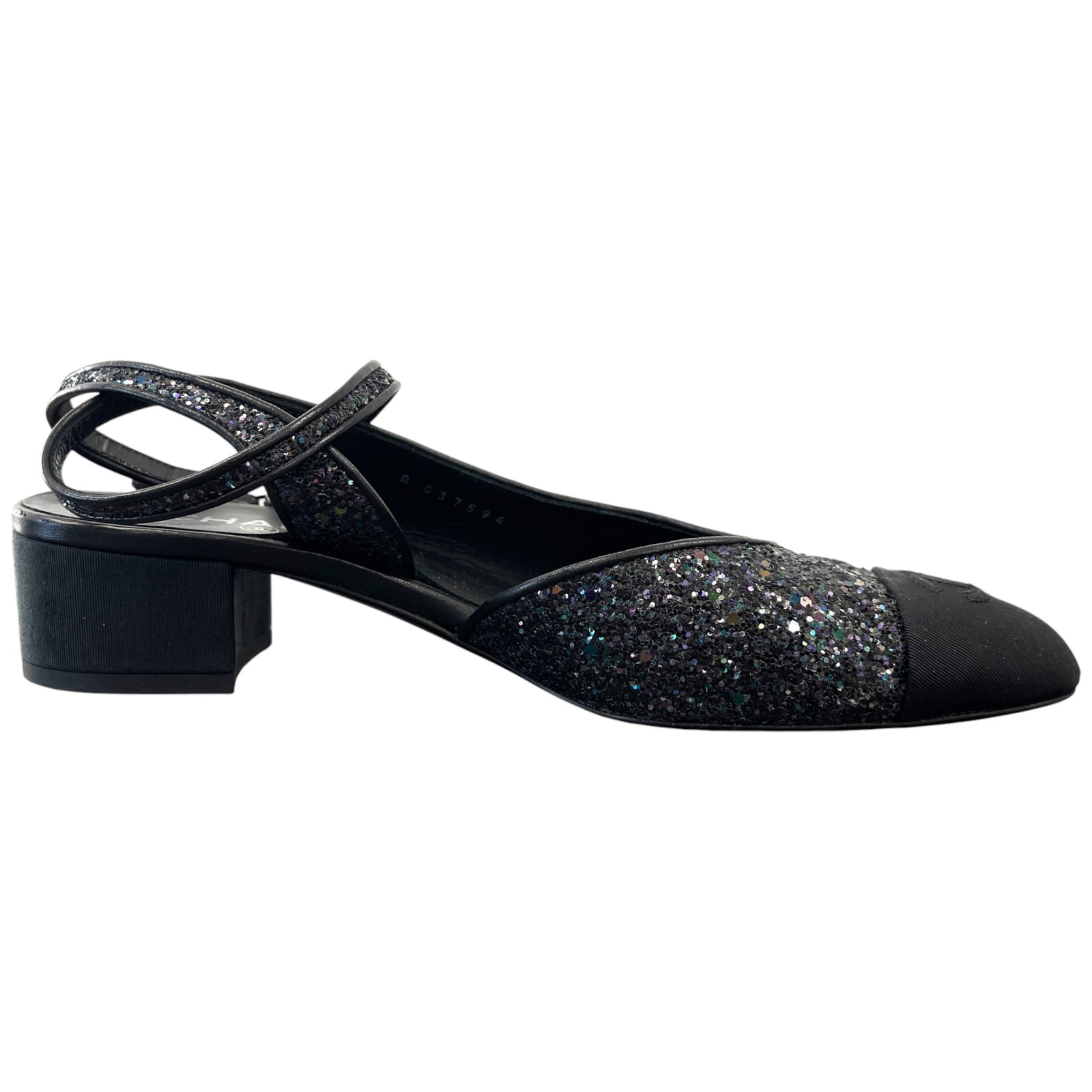 Women's Slingback Glitter Mules Black Size EU 40 / UK 7 - Photo 3