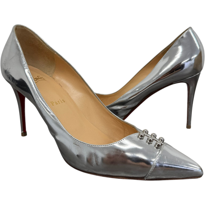Women's Metallic Pump Heels Silver Size UK 6.5 / EU 39.5