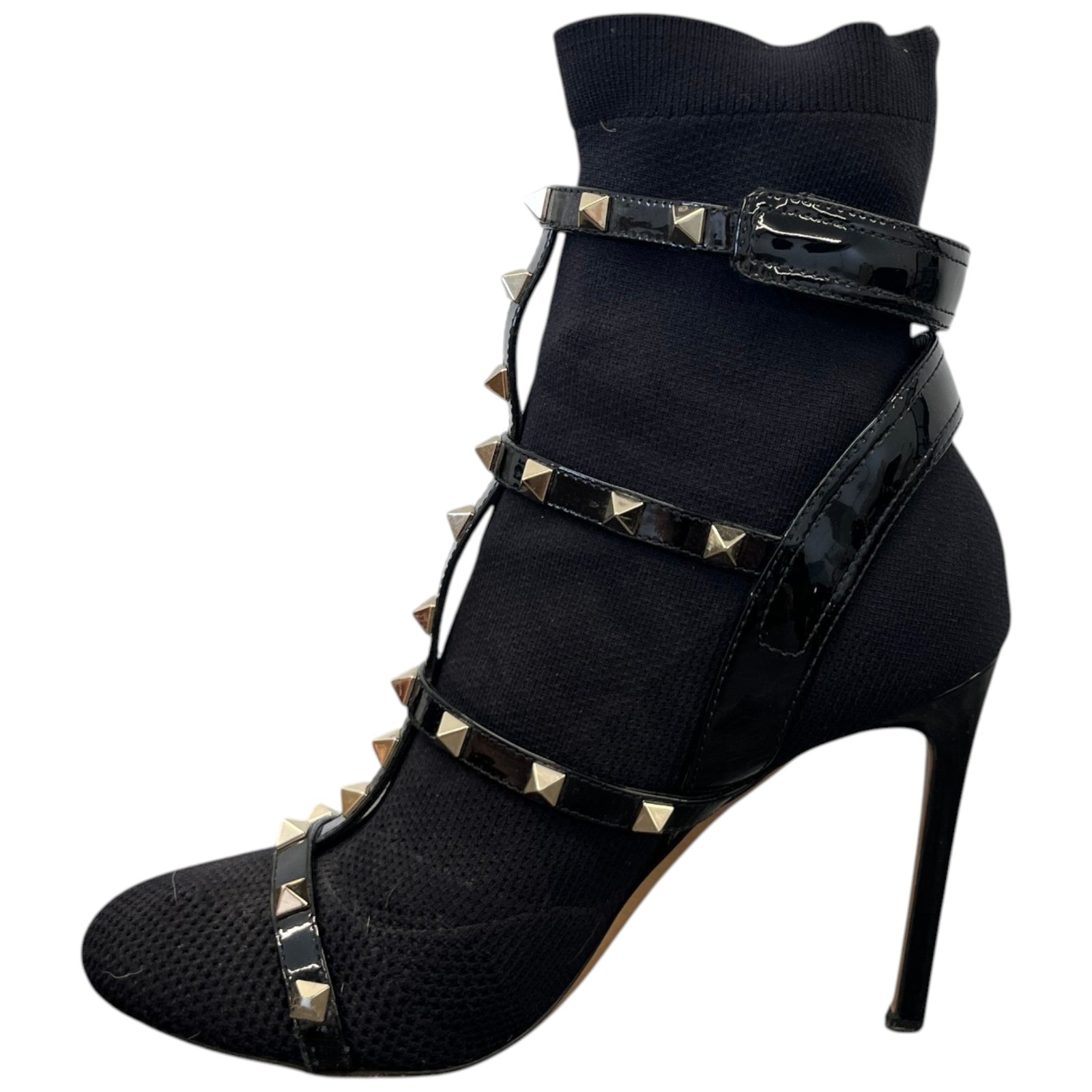 Women's Rockstud Ankle Boot Heels Black Size EU 37 / UK 4 - Photo 2