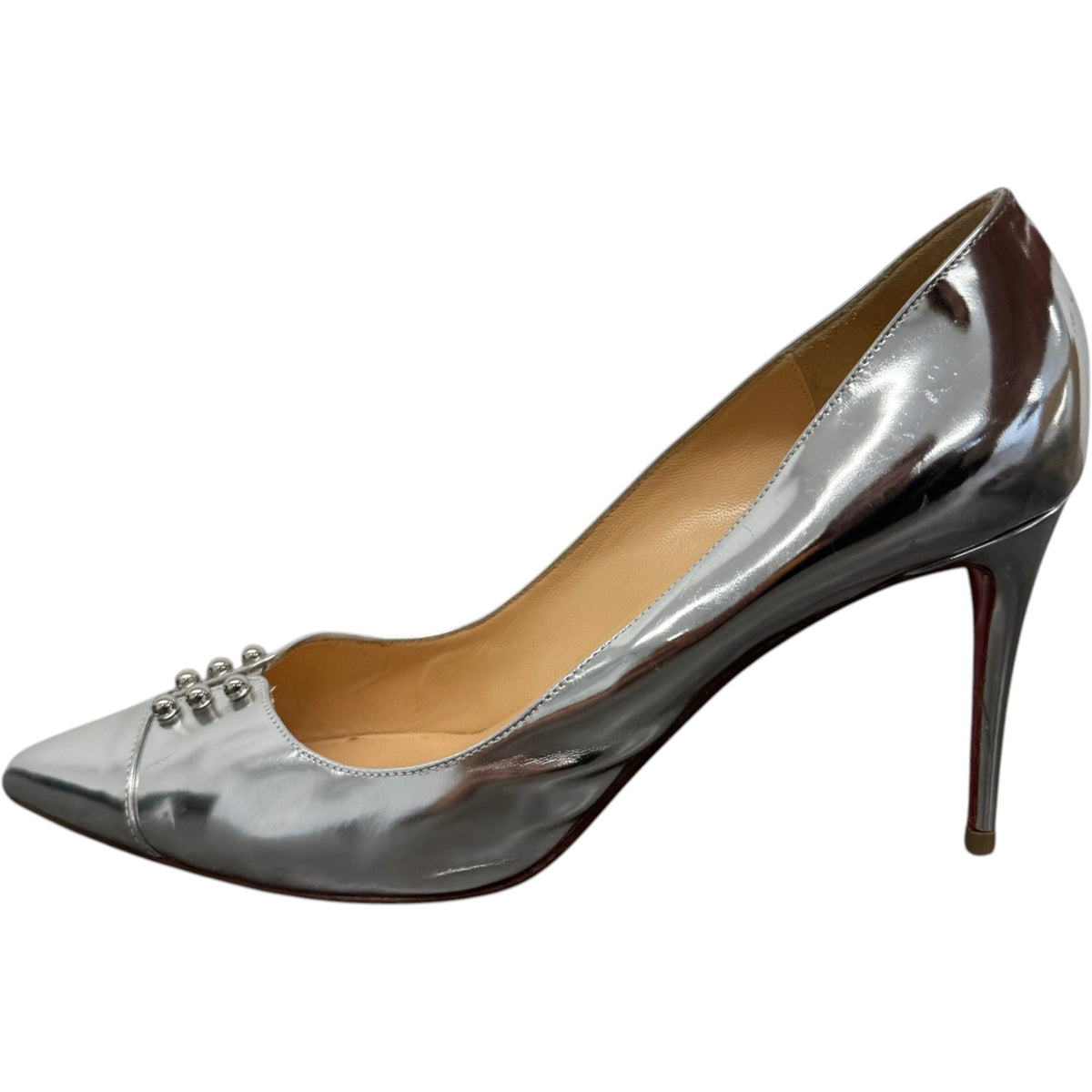 Women's Metallic Pump Heels Silver Size UK 6.5 / EU 39.5 - Photo 4