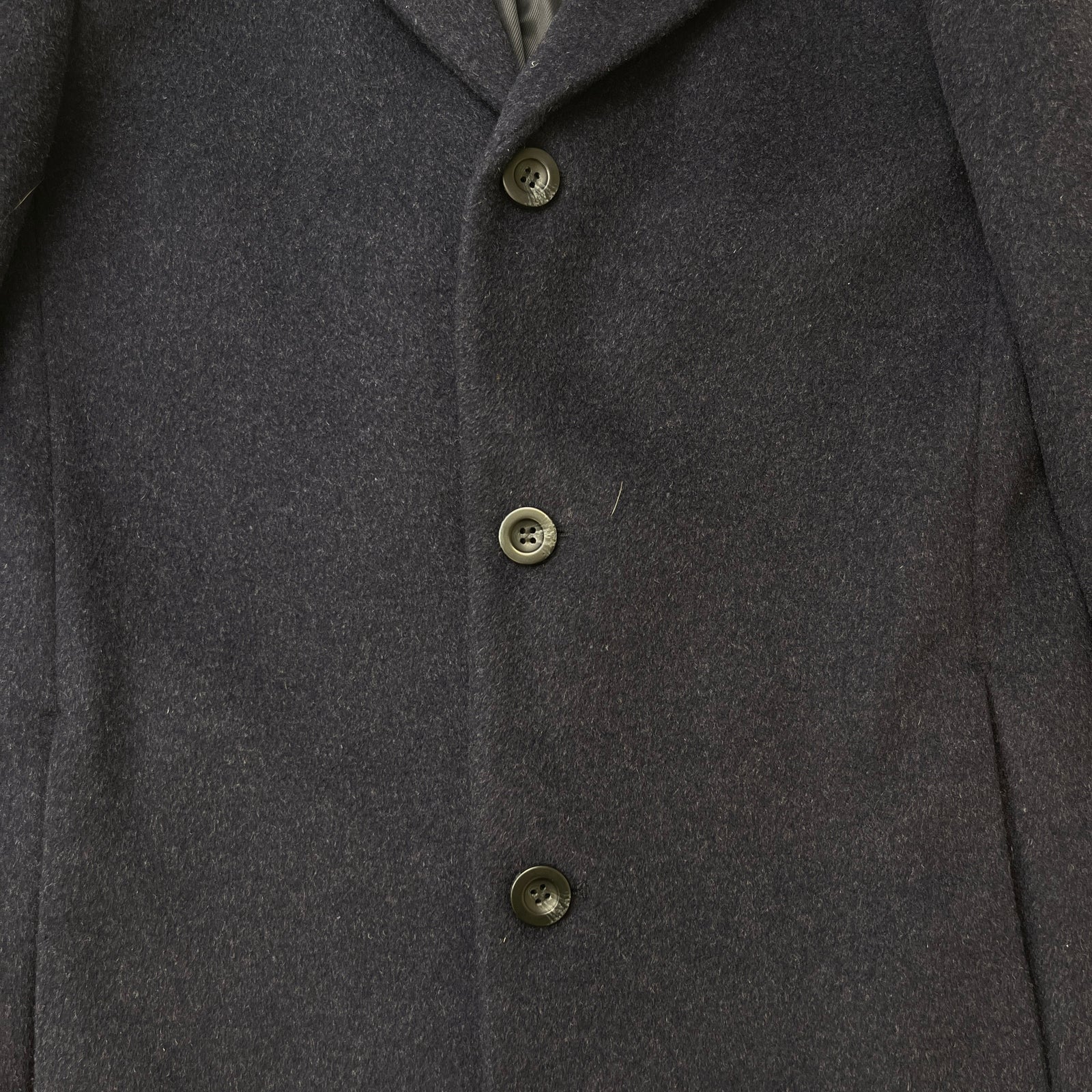 Men's Gable Wool Blend Single Breasted Epsom Overcoat Jacket Navy Size S - Photo 5