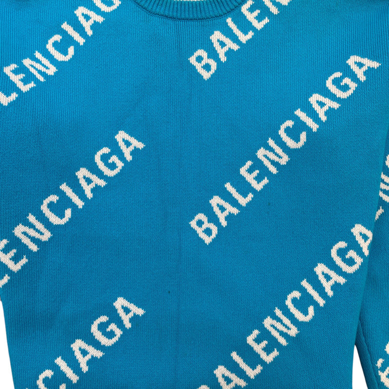 Men's All Over Logo Jumper Blue Size S