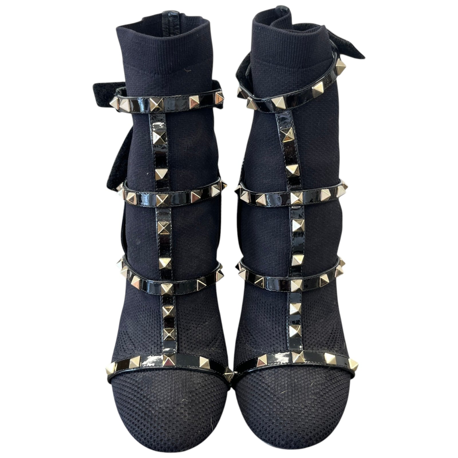 Women's Rockstud Ankle Boot Heels Black Size EU 37 / UK 4 - Photo 6
