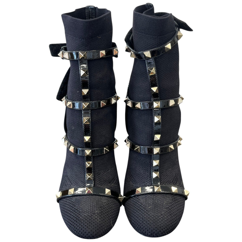 Women's Rockstud Ankle Boot Heels Black Size EU 37 / UK 4