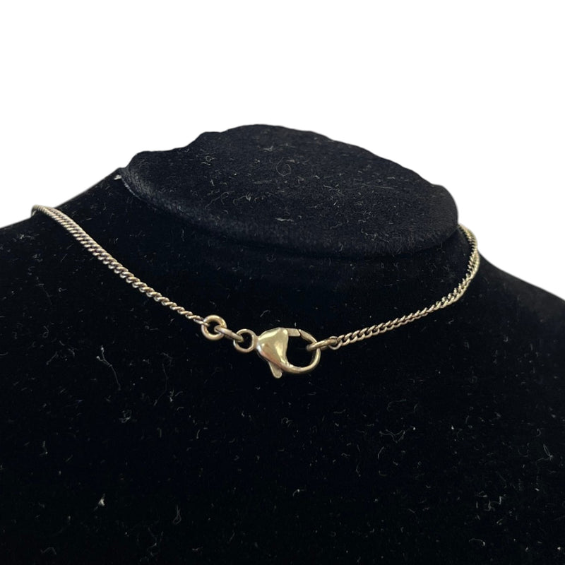 Women's Crystal CC Pearl Drop Necklace Gold