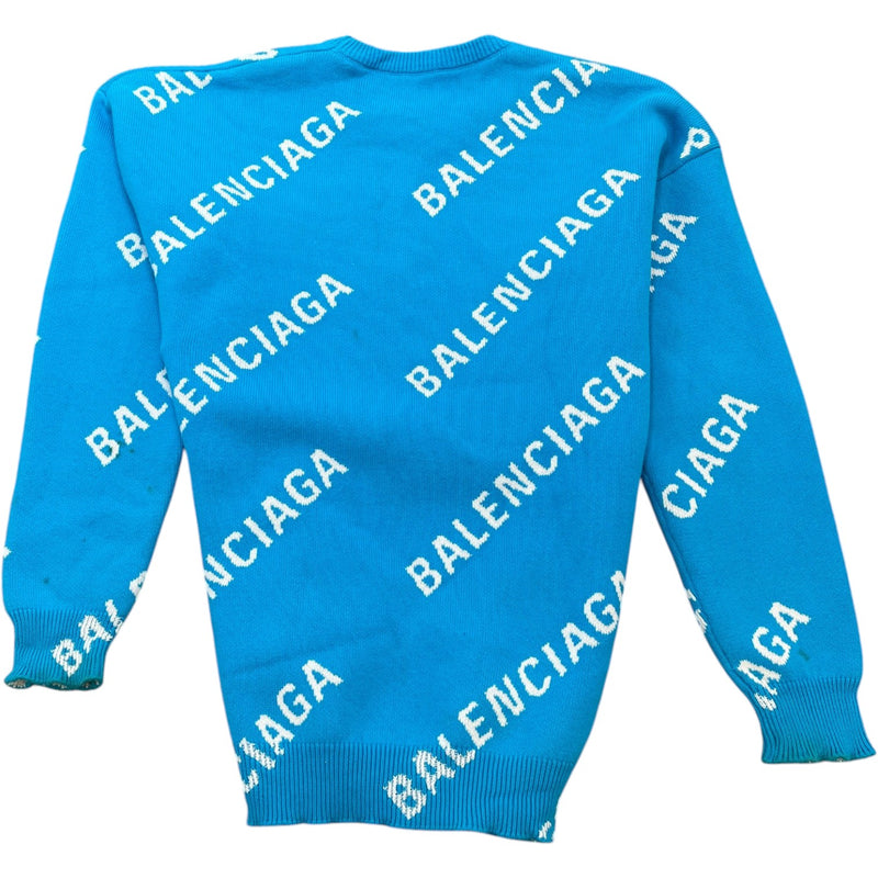 Men's All Over Logo Jumper Blue Size S