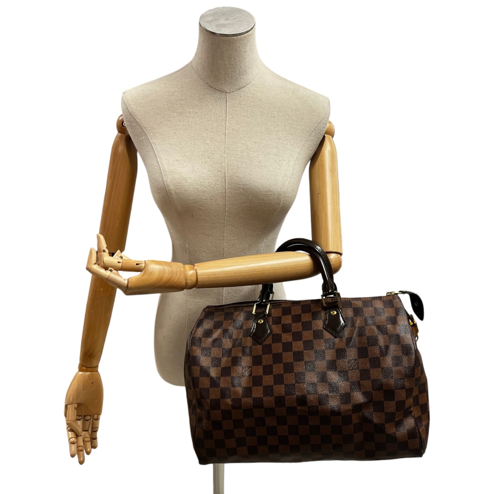 Women's Damier Ebene Speedy 35 Bag Brown - Photo 2