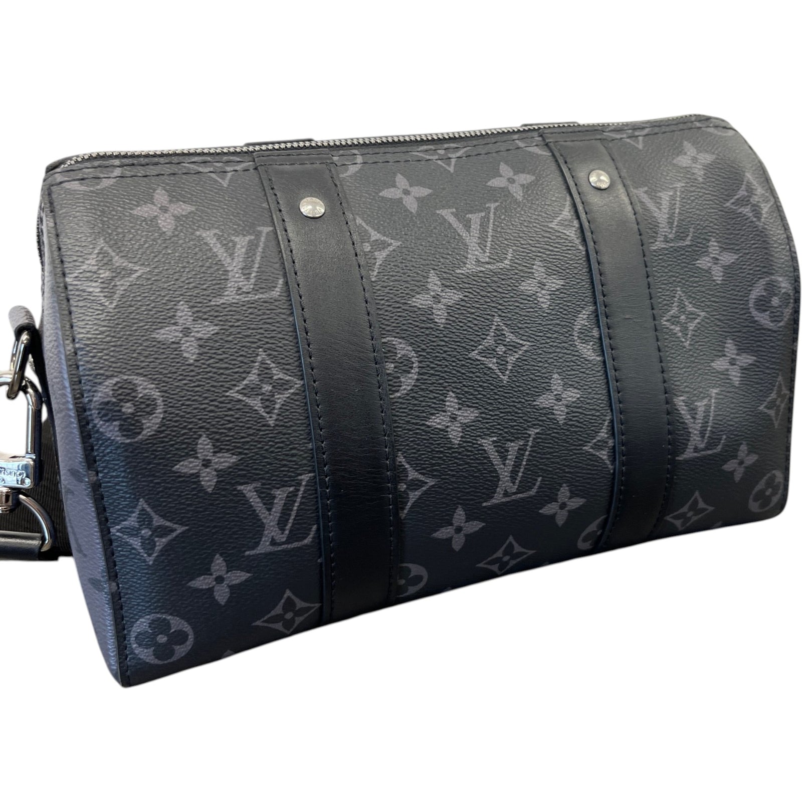 Men's Monogram Eclipse City Keepall Bag Charcoal - Photo 8