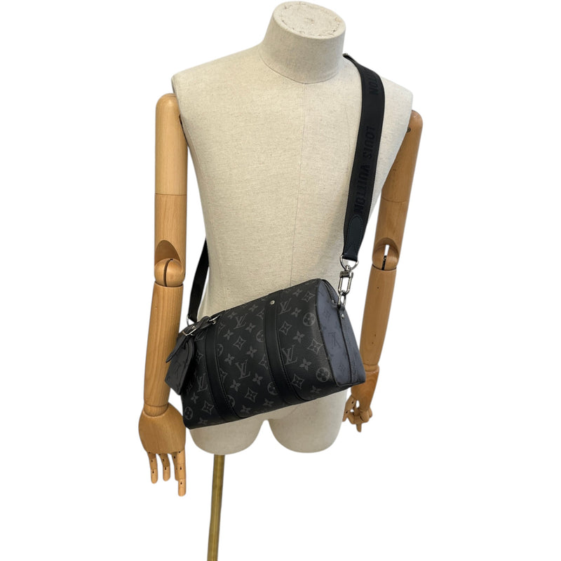Men's Monogram Eclipse City Keepall Bag Charcoal