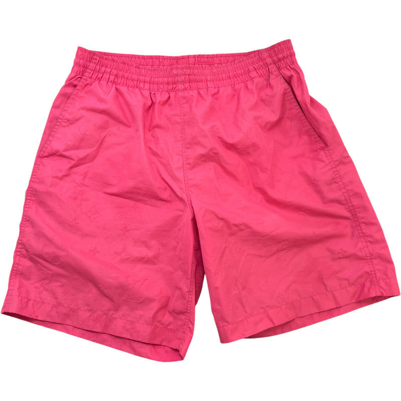 Men's Monogram Embossed Swim Shorts Pink Size M / W32