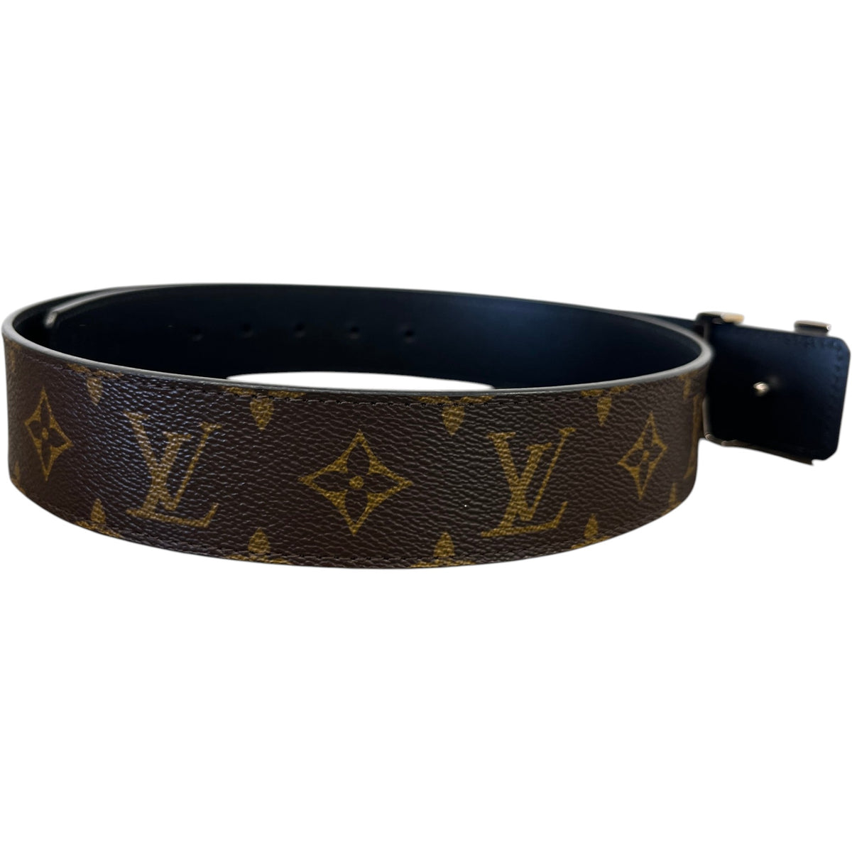 Men's LV Initials Reversible Belt Brown Size 30" - Photo 4