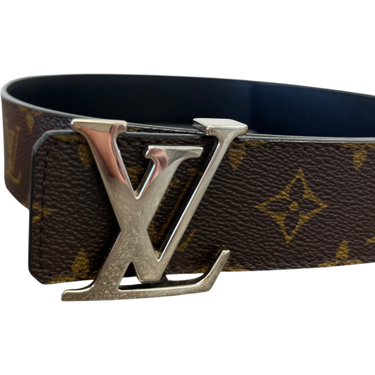 Men's LV Initials Reversible Belt Brown Size 30" - Photo 8