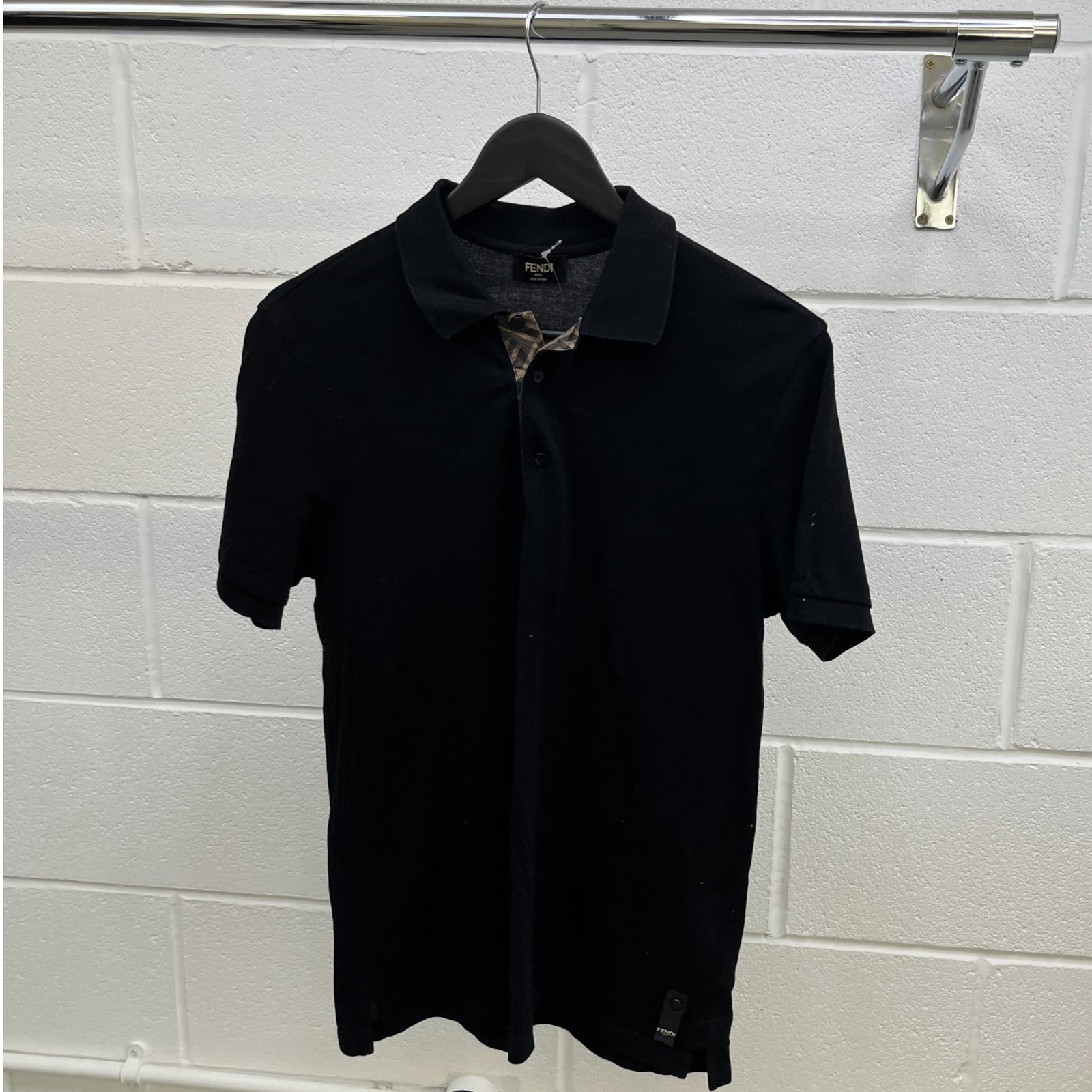 Men's Ff Zucca Polo Shirt Black Size M - Photo 8