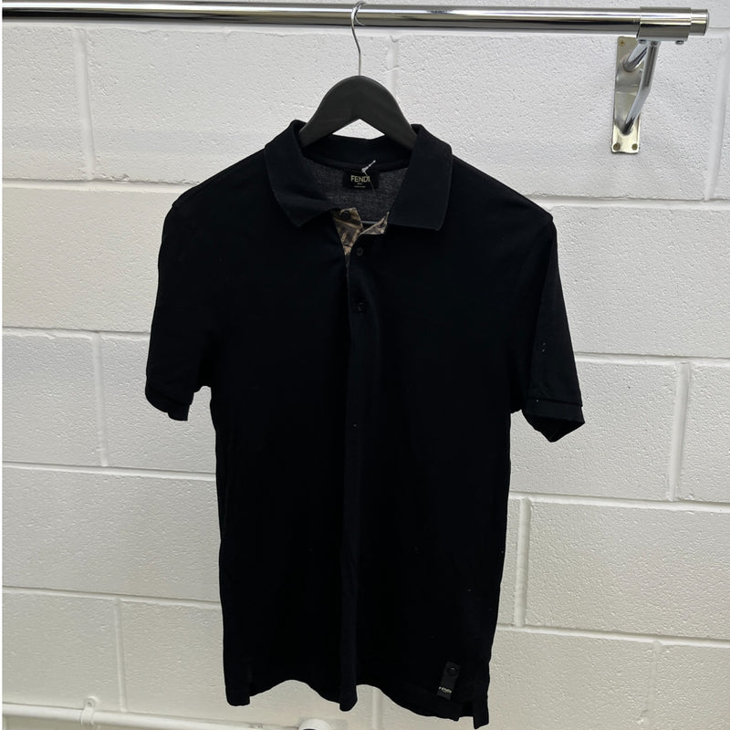 Men's Ff Zucca Polo Shirt Black Size M