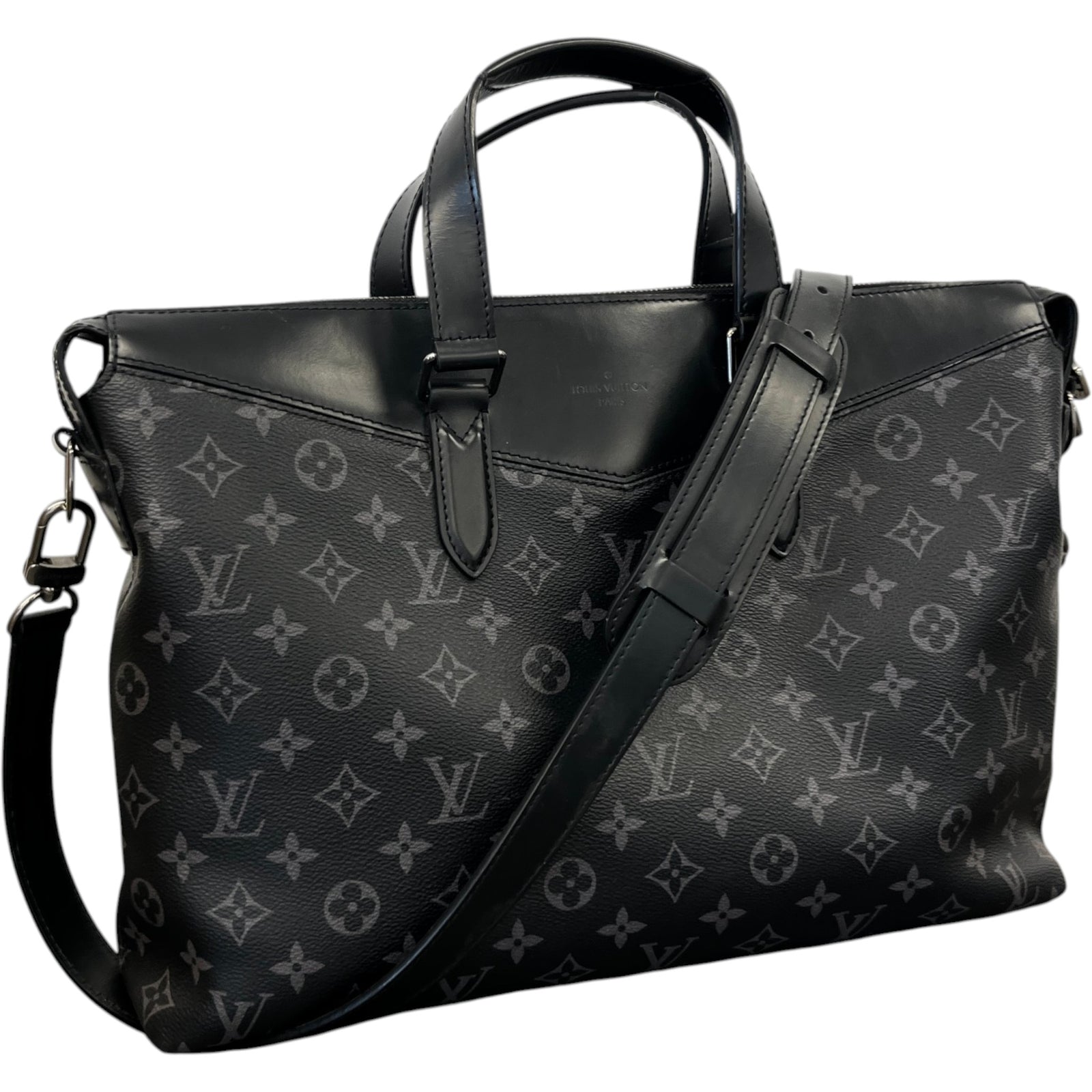 Men's Monogram Eclipe Explorer Briefcase Bag Black - Photo 3