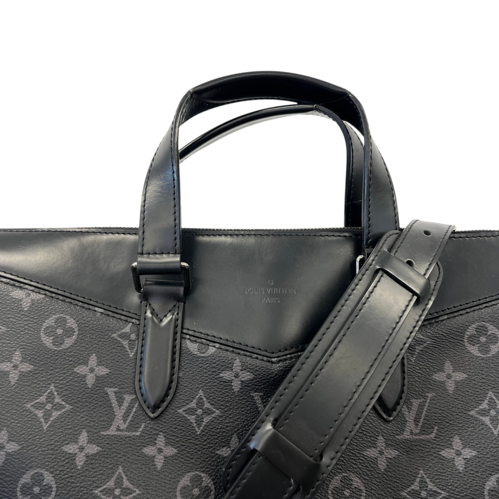 Men's Monogram Eclipe Explorer Briefcase Bag Black - Photo 9