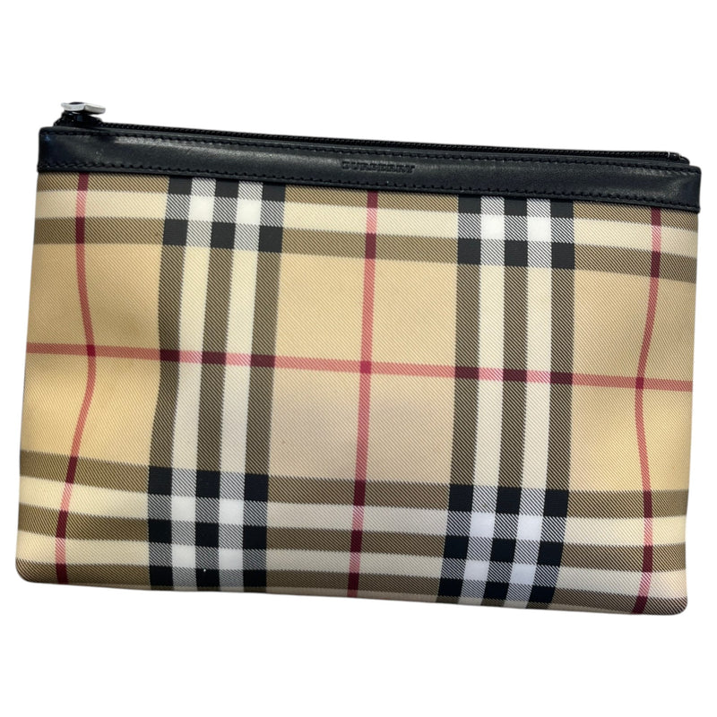 Women's Checkered Toiletry Bag Beige