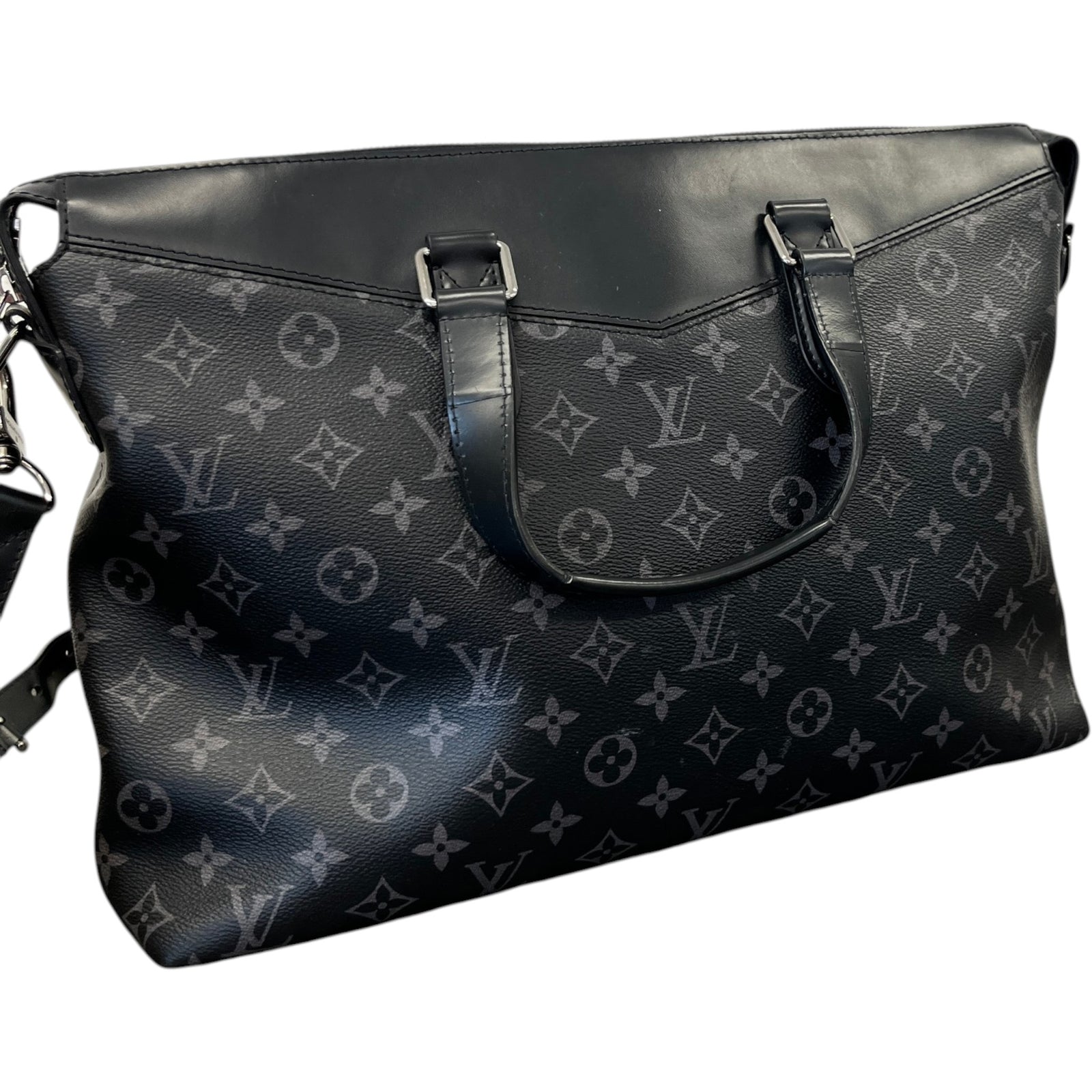 Men's Monogram Eclipe Explorer Briefcase Bag Black - Photo 7