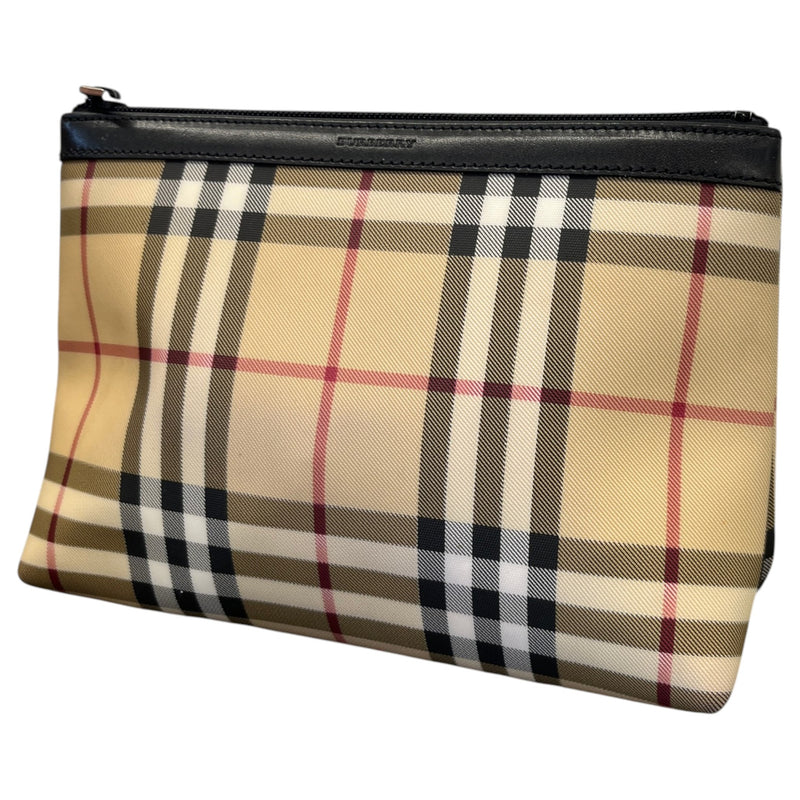 Women's Checkered Toiletry Bag Beige