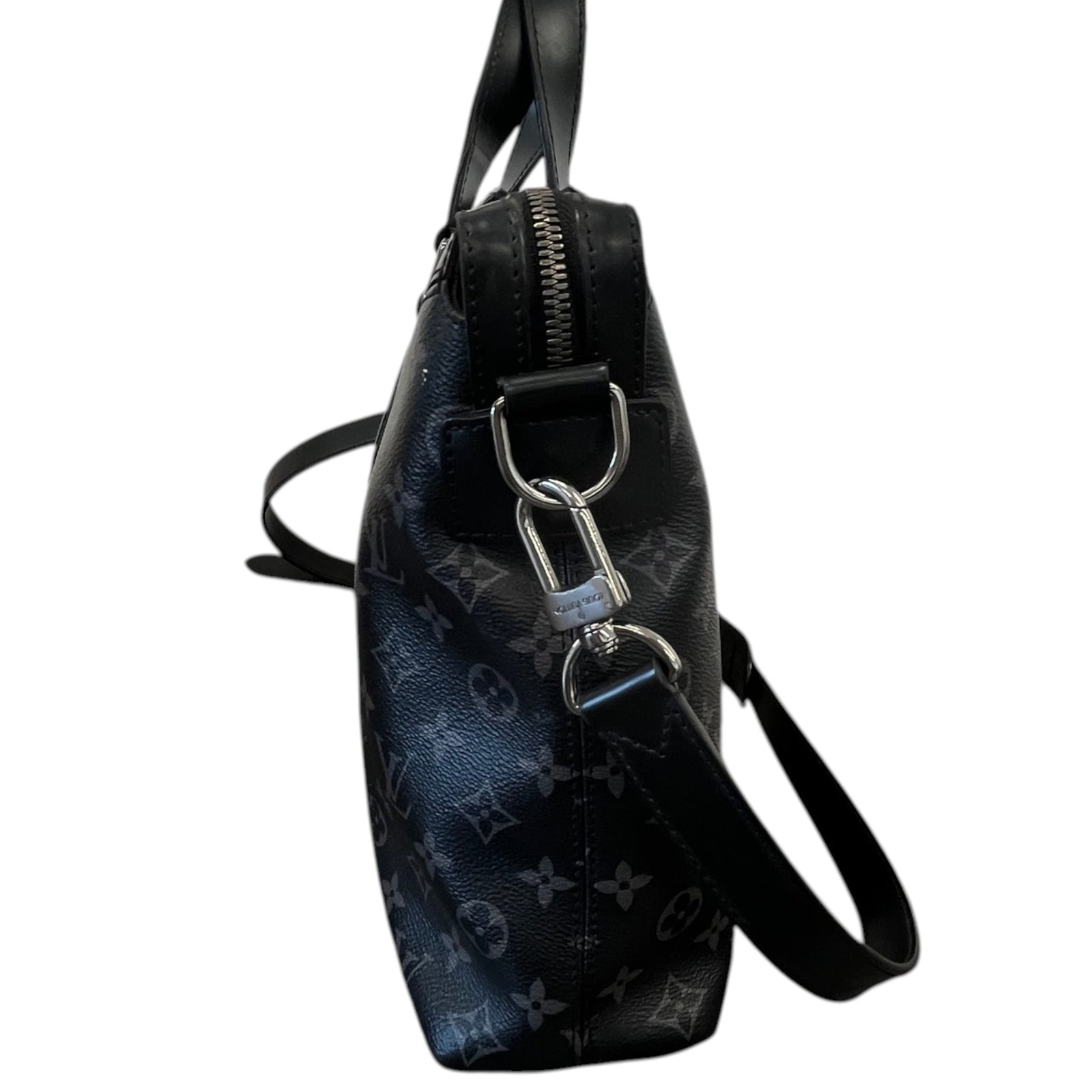 Men's Monogram Eclipe Explorer Briefcase Bag Black - Photo 6