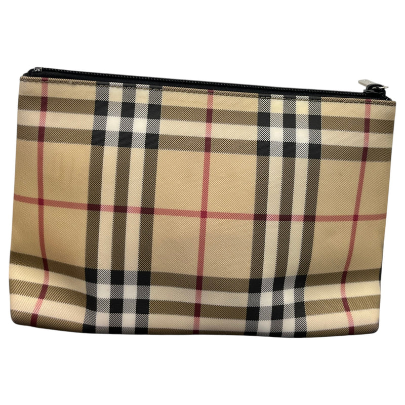 Women's Checkered Toiletry Bag Beige