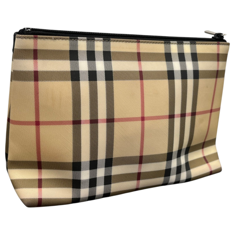 Women's Checkered Toiletry Bag Beige