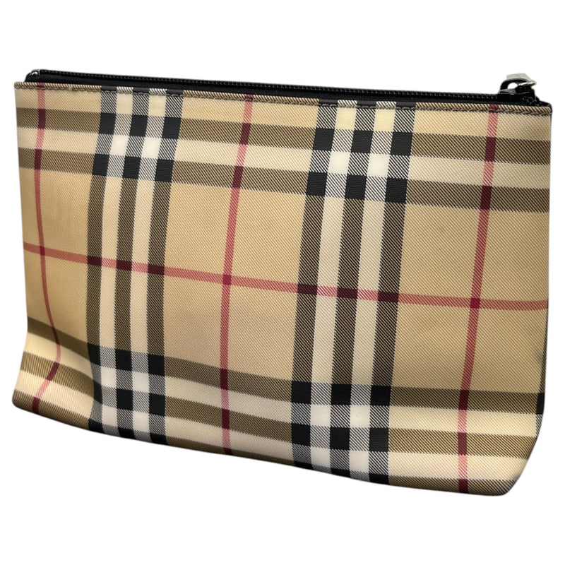 Women's Checkered Toiletry Bag Beige