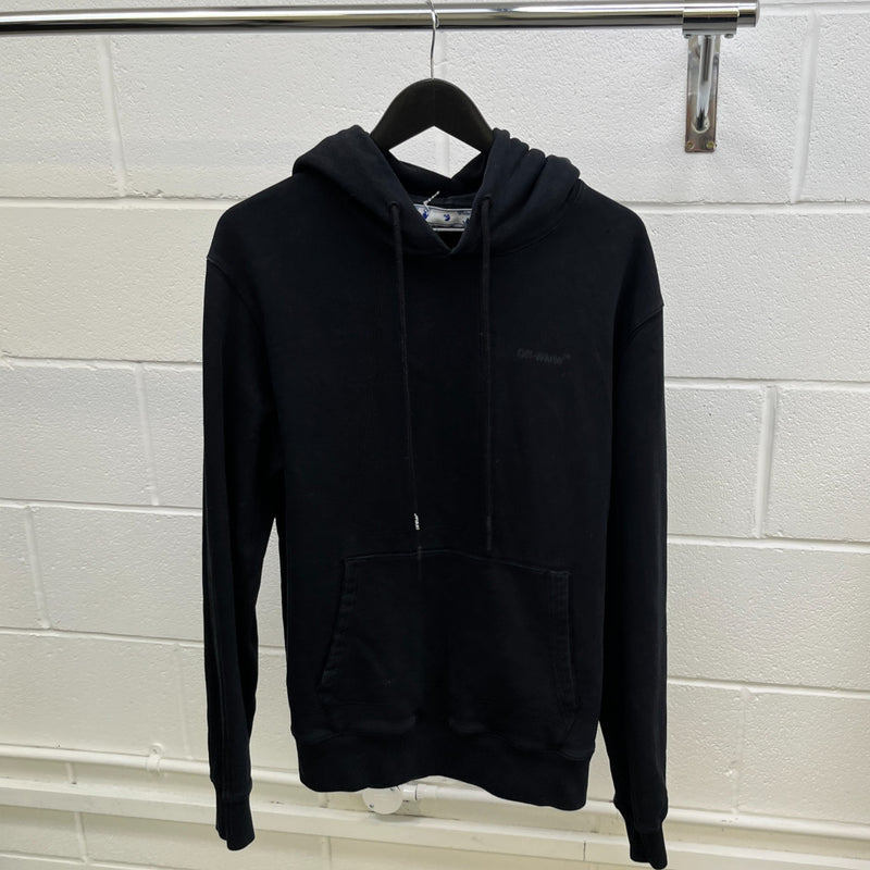 Men's Diagonal Print Hoodie Black Size M