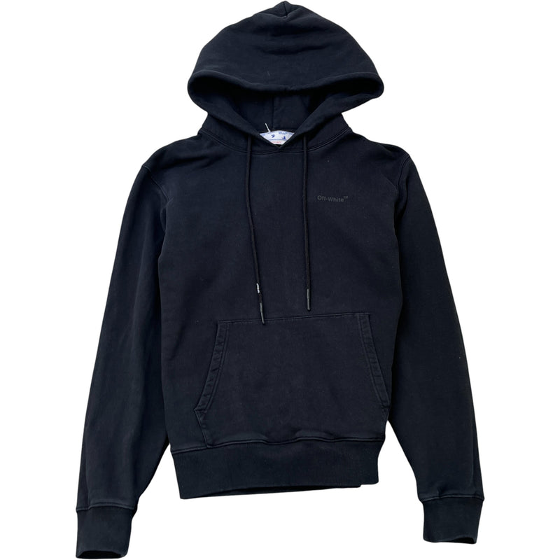 Men's Diagonal Print Hoodie Black Size M