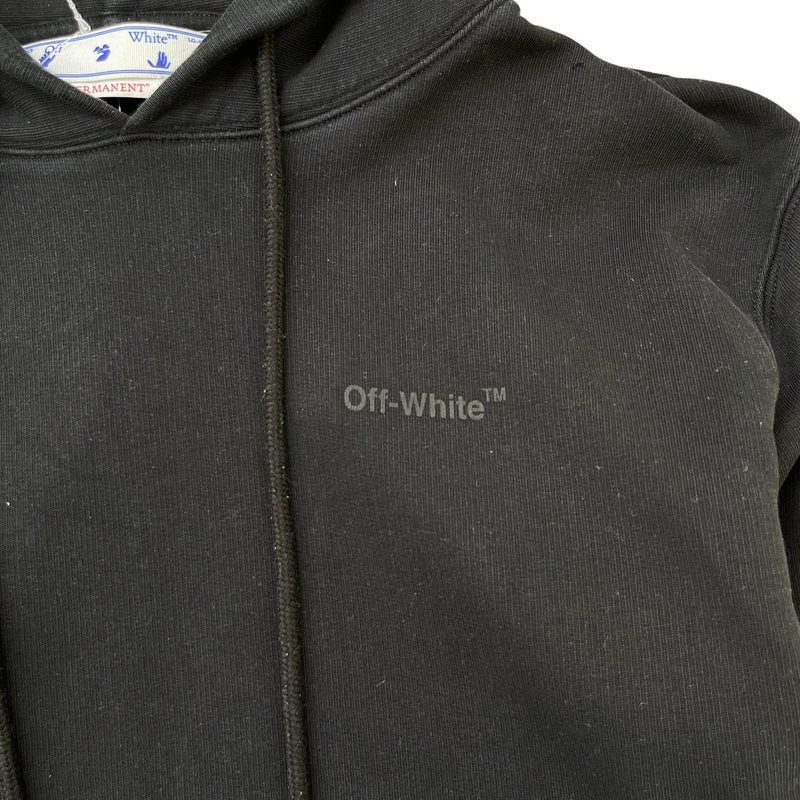 Men's Diagonal Print Hoodie Black Size M