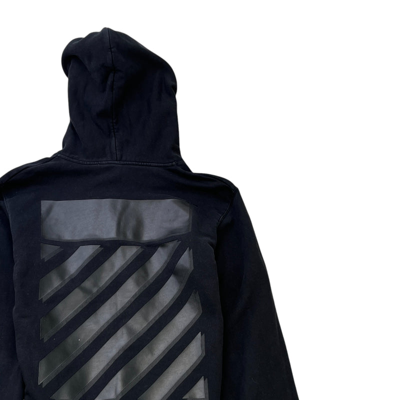 Men's Diagonal Print Hoodie Black Size M