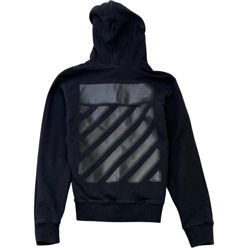 Men's Diagonal Print Hoodie Black Size M
