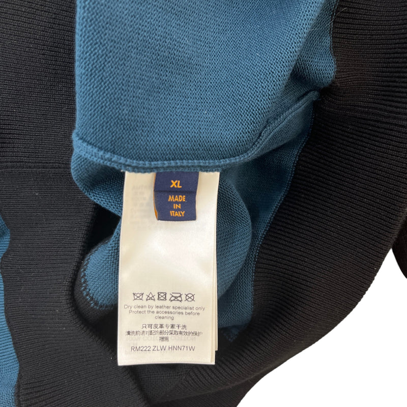 Men's Color Block Track Jacket Black Size XL