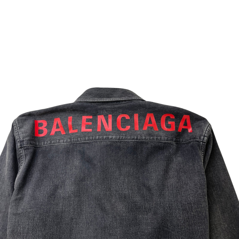 Men's Red Logo Print Jacket Black Size L