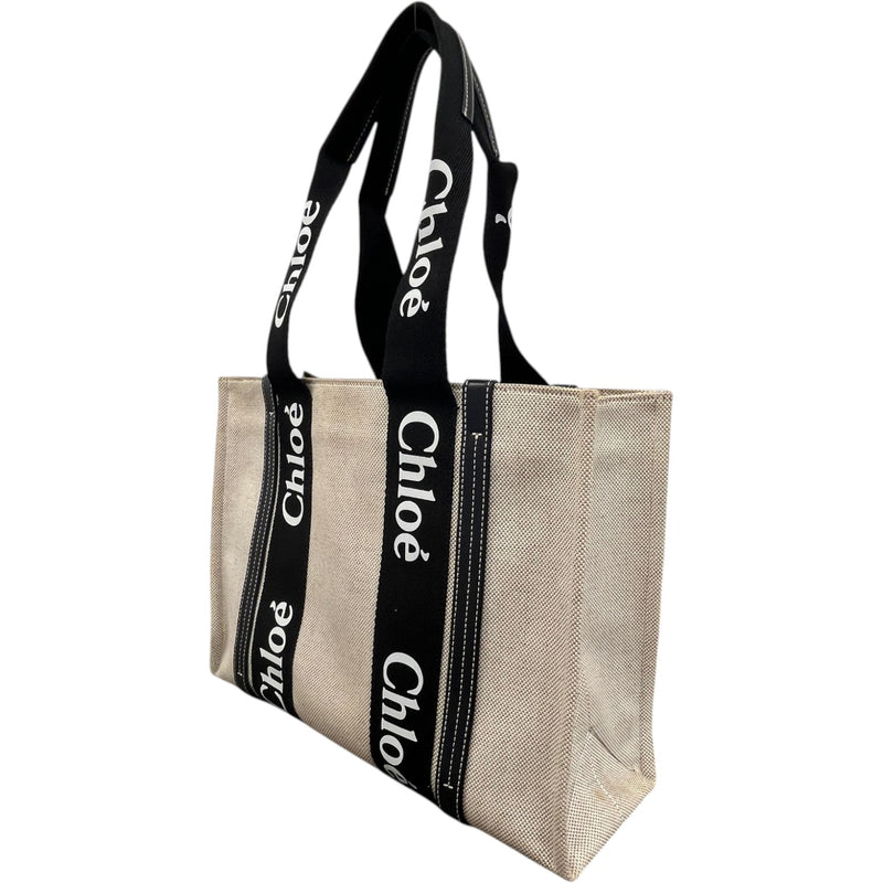 Women's Medium Woody Tote Handbag Beige