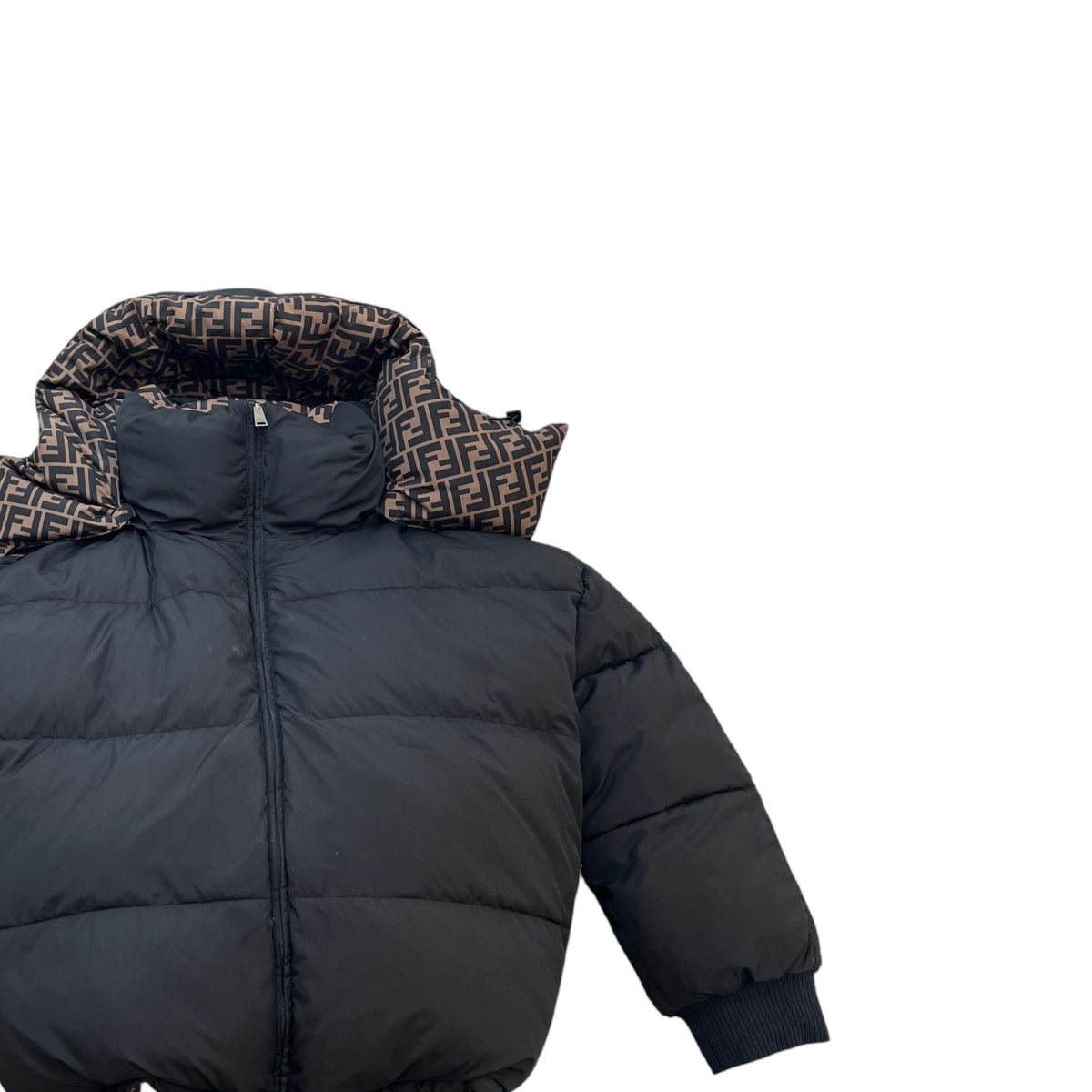 Women's Reversible FF Zucca Down Jacket Black Size M / UK 10 - Photo 5