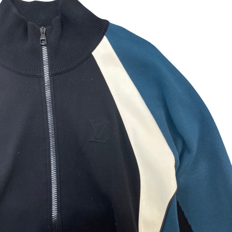 Men's Color Block Track Jacket Black Size XL