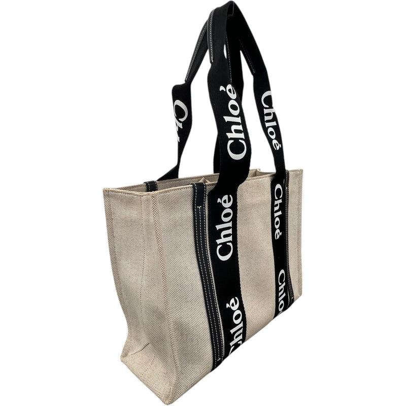 Women's Medium Woody Tote Handbag Beige