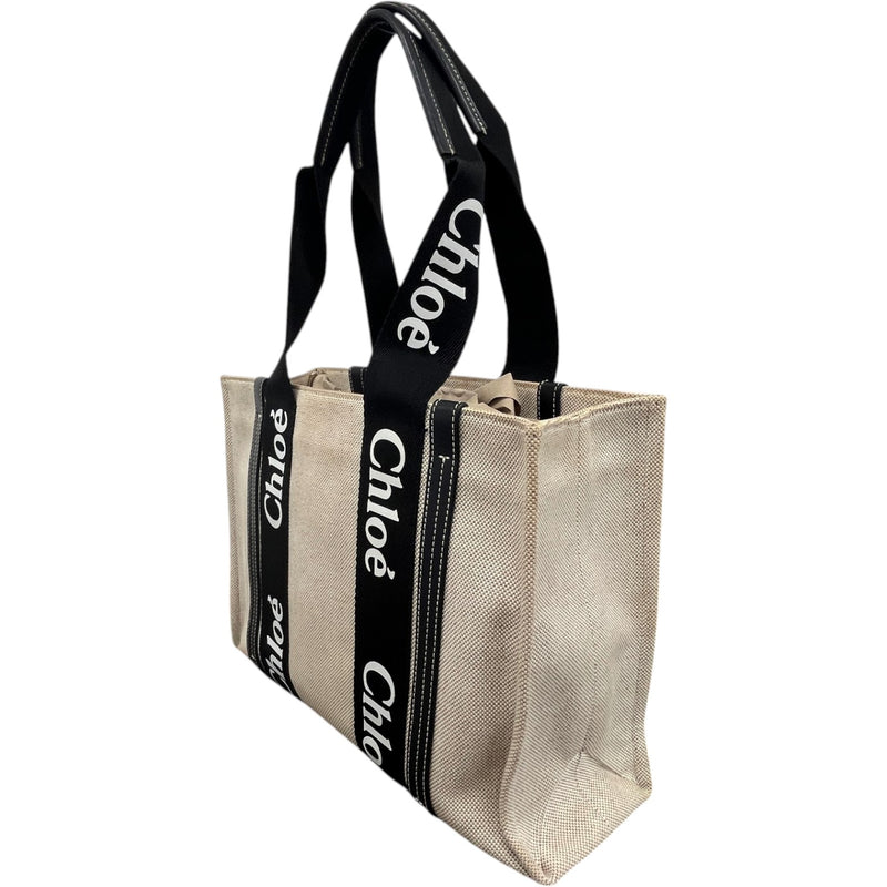 Women's Medium Woody Tote Handbag Beige