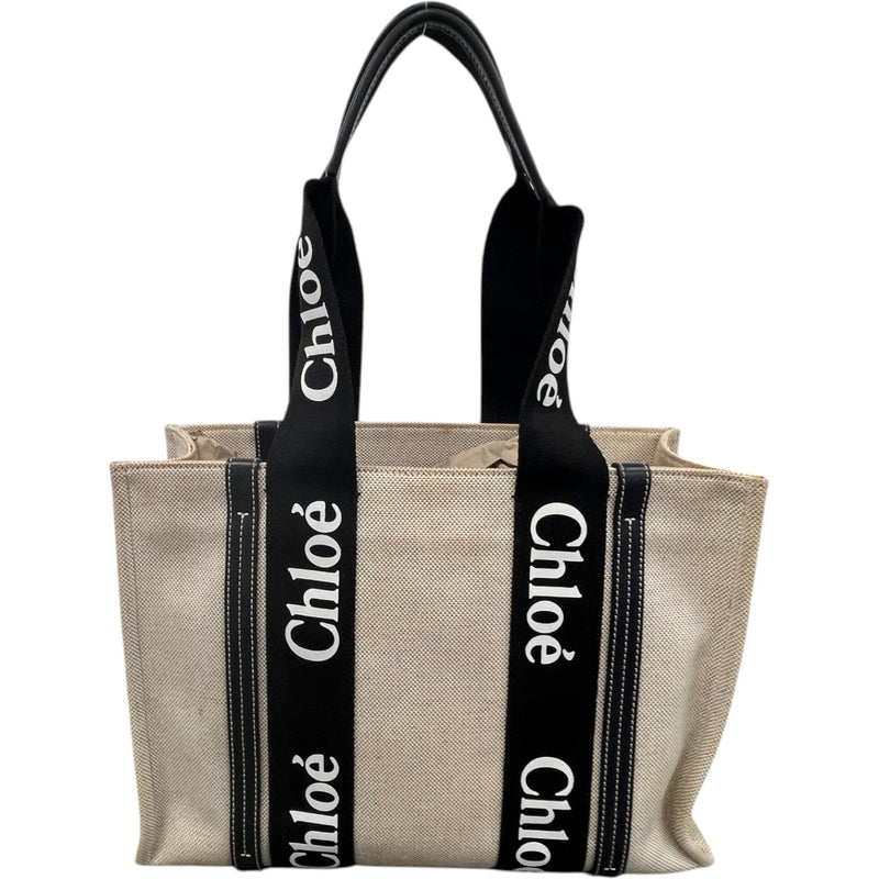 Women's Medium Woody Tote Handbag Beige