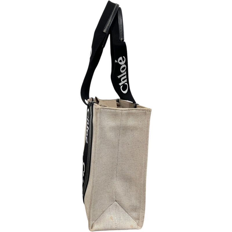 Women's Medium Woody Tote Handbag Beige